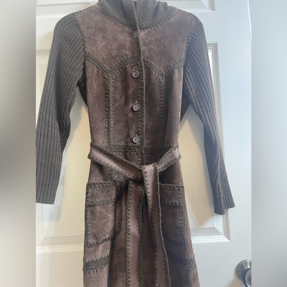 Vintage Long Belted Boho Cardigan Brown Wmn Size Small - Picture 3 of 7